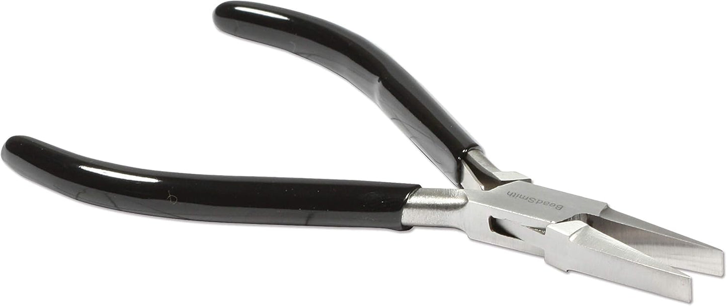 The Beadsmith Flat Nose Pliers – Extra Fine Tips – 4.5 inches (114mm) – PVC Grip Handle with Double Leaf Springs – Jewelry Making Tool for Creating Bracelets, Earrings and Necklaces