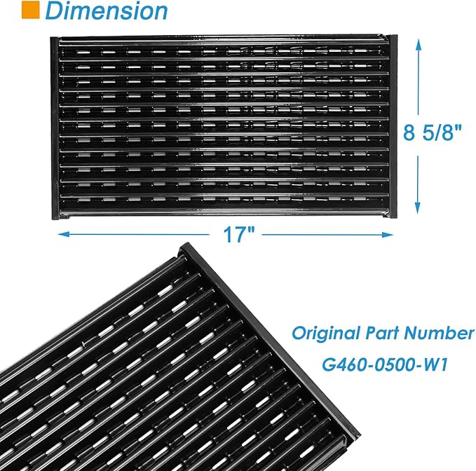 17" Grill Grate for Charbroil Performance TRU-Infrared 450 3-Burner 463370719 463371719 463371116 463371316 463371716, Porcelain Steel Emitter for Charbroil Grill Replacement Parts