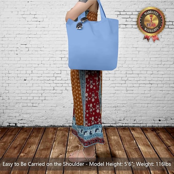 TOPDesign 3-Pack Super Strong Large 12oz Cotton Canvas Tote Bags, Reusable Grocery Shopping Cloth Bags, Fashionable Two-Tone Totes for Crafts, DIY Your Creative Designs