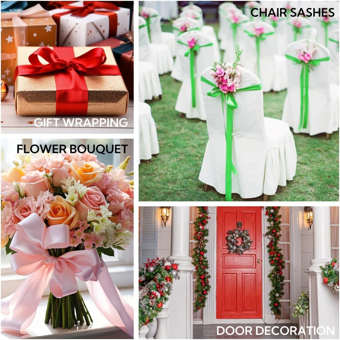 3 Inch 25 Yard Wide Satin Ribbon Red, Solid Fabric Large Ribbon Roll for Cutting Ceremony Wedding Opening Party Decoration, Chairs, Sewing, Festival Pageant Sashes