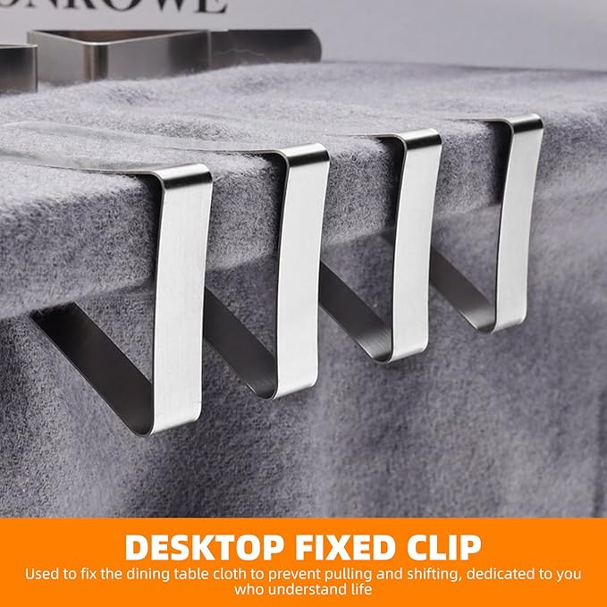 24 Pack Tablecloth Clips - Heavy Duty Picnic Table Clips, Stainless Steel Table Cloth Cover Clamps, Table Cloth Holders Ideal for Restaurant Picnics Marquees Weddings Graduation Party (24)