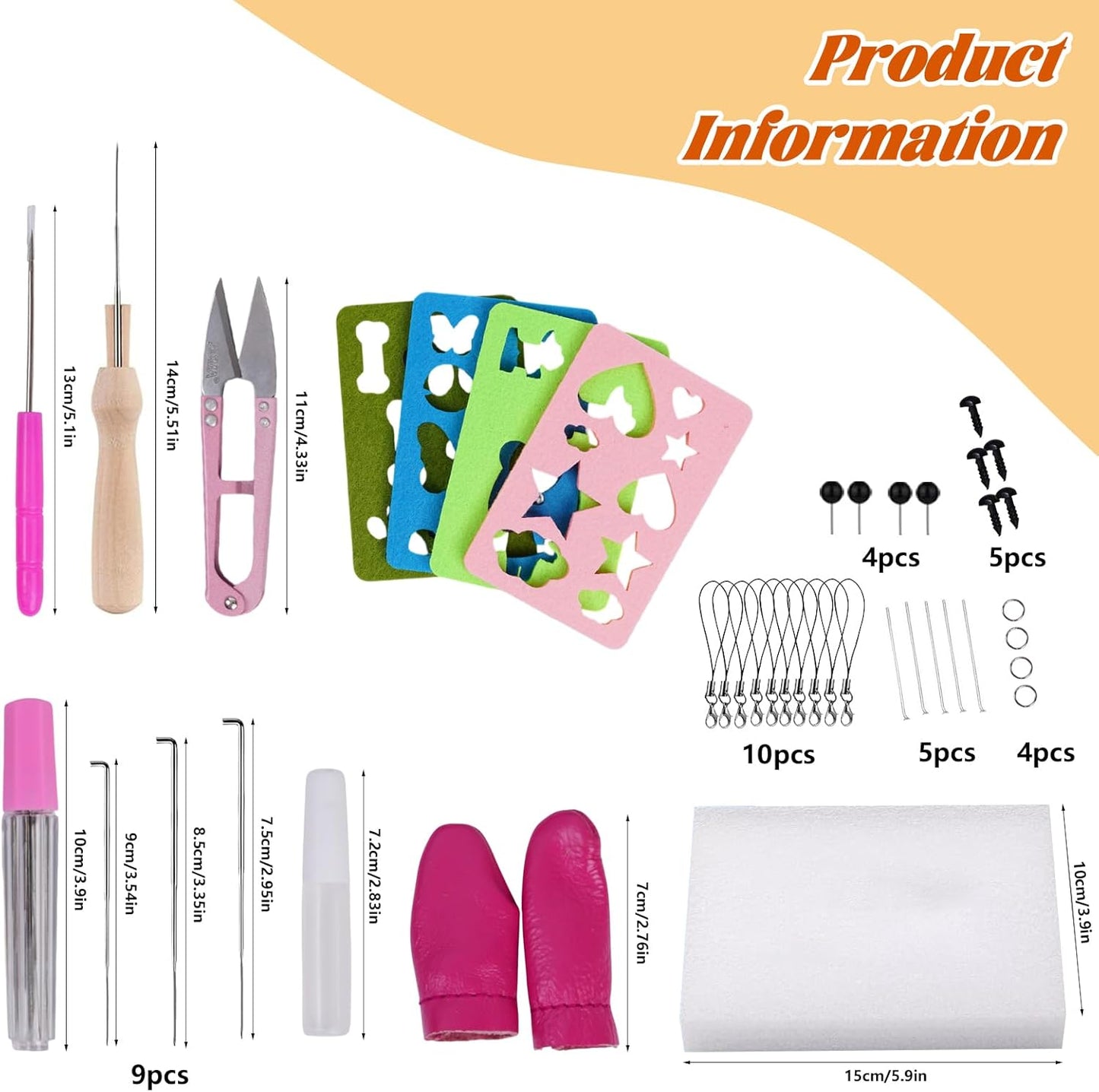 Catopia Needle Felting Kit,Wool Roving 20 Colors Set,Tools for Felted Animal Needle Felting Supplies,Needle Wool Felting Tools Kit