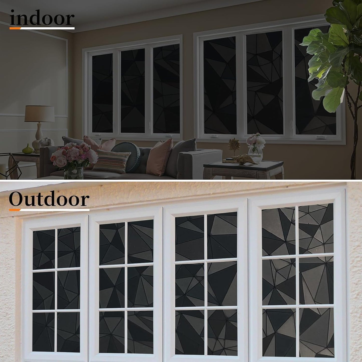 Niviy Blackout Window Privacy Film with Installation Tools Static Cling 100% Light Blocking Room Darkening, Heat Control Removable Window Tint for Home, Black Out Window Cover 17.7" by 78.7"