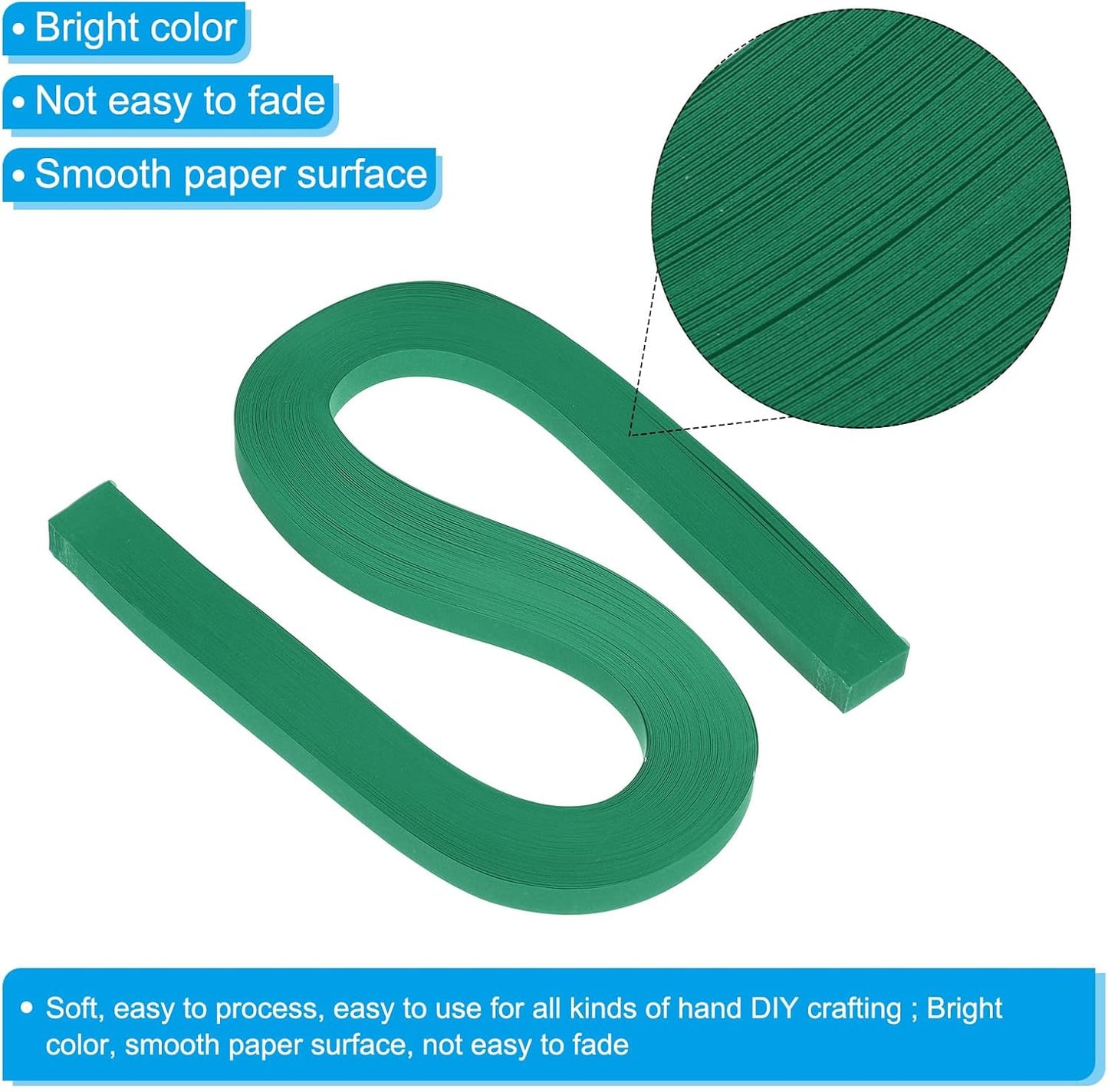 PATIKIL 360pcs Quilling Paper Strips Paper Flowers Quilling Kits 3/8"(10mm) Origami Paper for Adults Beginner Art Craft, 21"(54cm) Light Blackish Green
