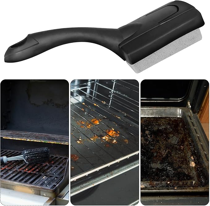 BBQ Grill Brush - Safe Bristle Free Cleaner, Rapid Scrubbing Barbecue Tool, Zero Wire Release Design, Handle for Deep Cleaning Grates, Outdoor Cooking Equipment, Home Restaurant