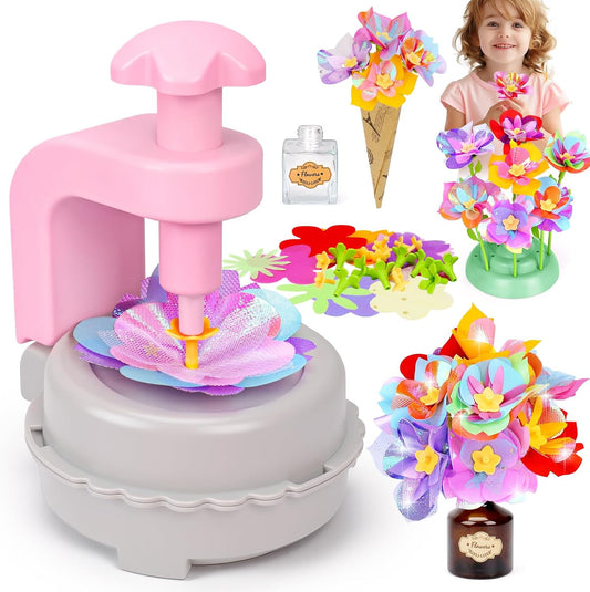 Arts and Crafts for Kids Girls Ages 4-8 6-8 8-12 Fabric Flower Bouquets Toys Creative DIY Craft Kits for Kids Toddlers Preschool Learning Activities Birthday Gifts for 4 5 6 7 8 9 10 Year Old Girls