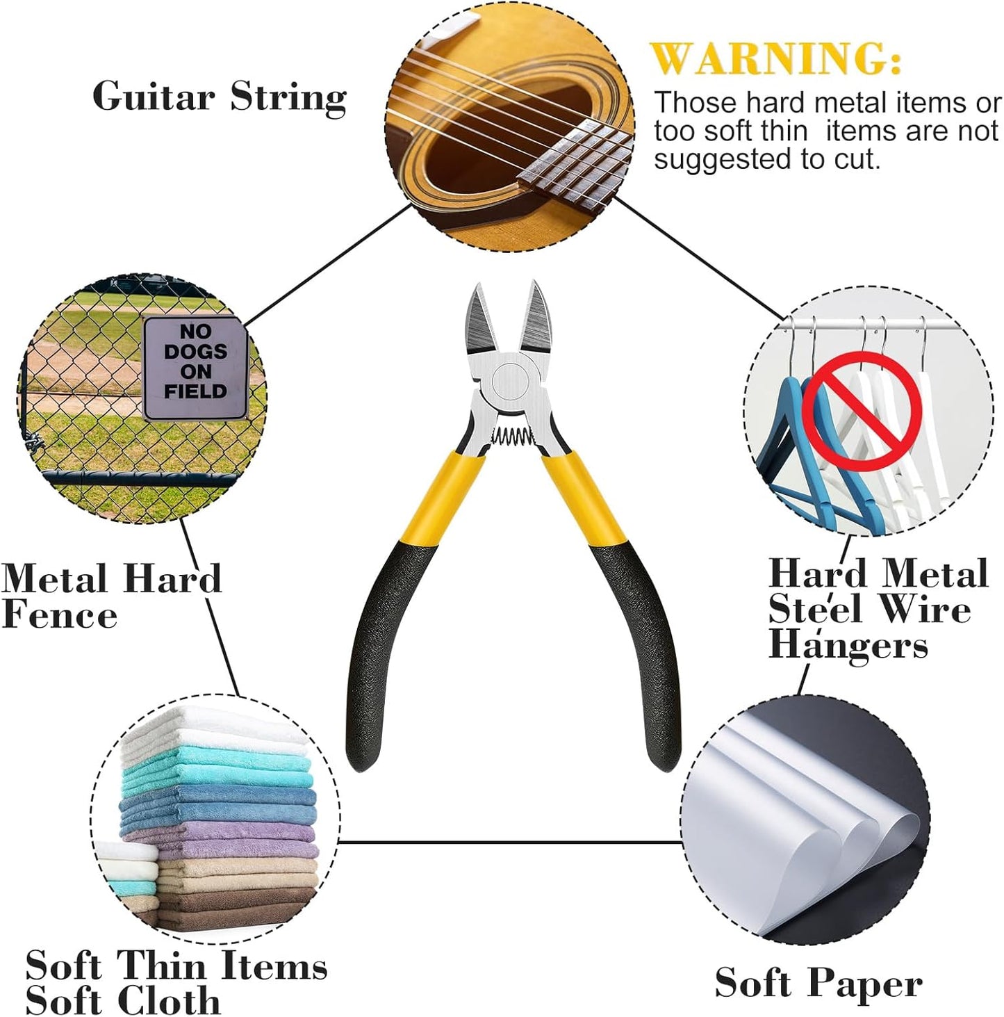 Lasnten 15 Pcs 5" Wire Cutters Precision Cutting Pliers Side Diagonal Cutters Small Wire Clippers Spring Loaded Flush Cut Snips with Nonslip Handle for DIY Jewelry Making Crafting Model Kits Zip Ties