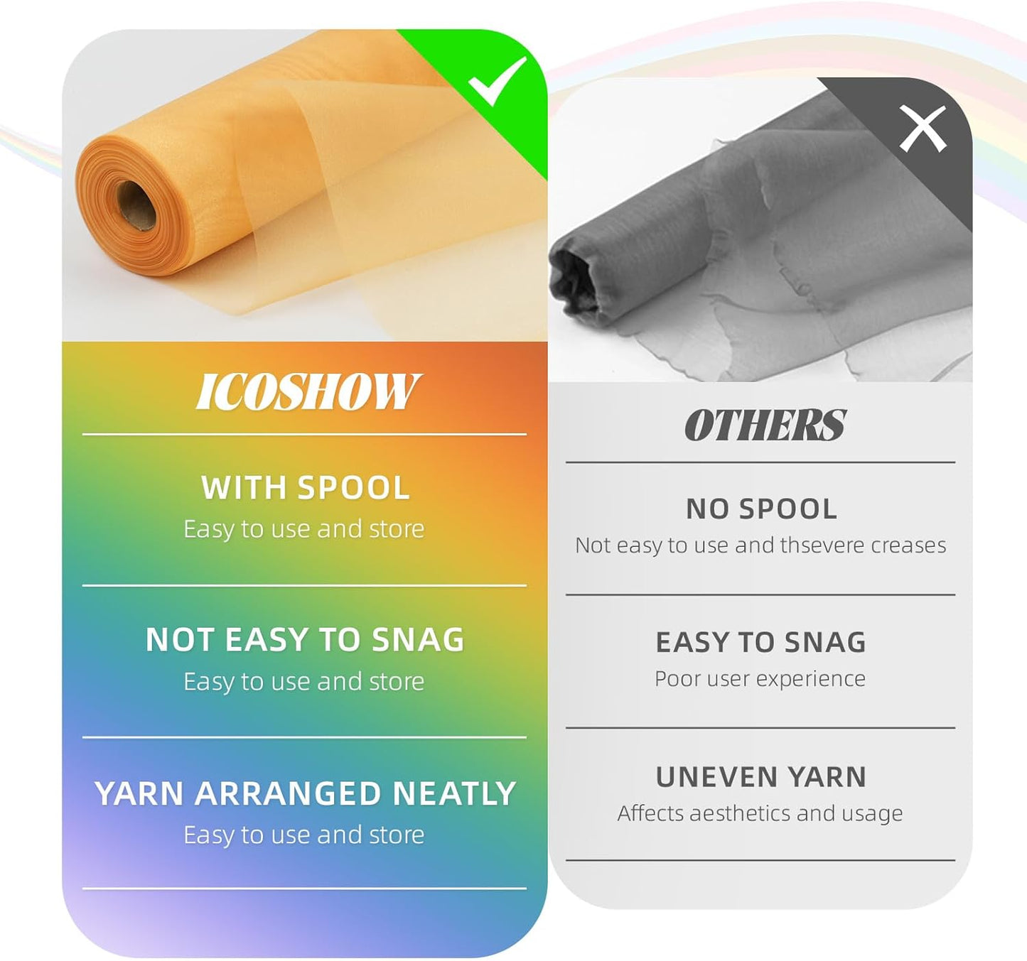 Crystal Organza Fabric Tulle 11 Inch by 50 Yards Sheer Tulle Rolls for DIY Craft Wedding Party Baby Shower Decor Gift Wrapping Party Supplies (Gold)