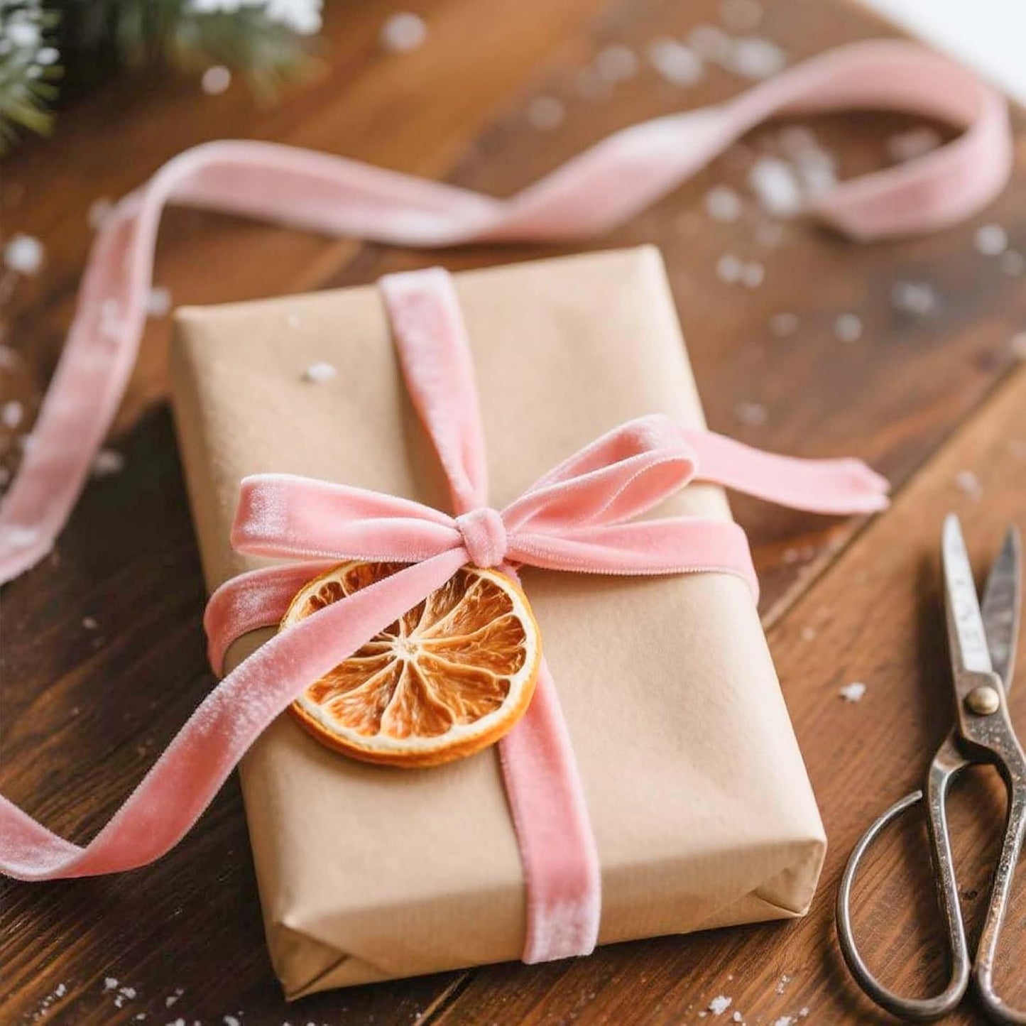 LaRibbons Thin Velvet Ribbon 3/8 Inch x 25 Yards, Pink Velvet Ribbon for Christmas Tree, Gift Wrapping, Wreath Bow, Outdoor Decoration