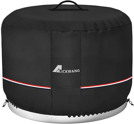 Fire Pit Cover for Solo Stove Bonfire,600D Tear-Resistant Heavy Duty Durable 100% Waterproof 27-29 Inch Smokeless Fire Pit Cover, Patio Weatherproof Gas Fire Pit, Black 29"x18"