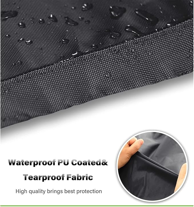 Round Patio Table Cover for Outdoor Table Chairs Set,600D Outdoor Furniture Cover Waterproof,Tear Resistance and Anti-UV,72" Dia x 28" H,Black