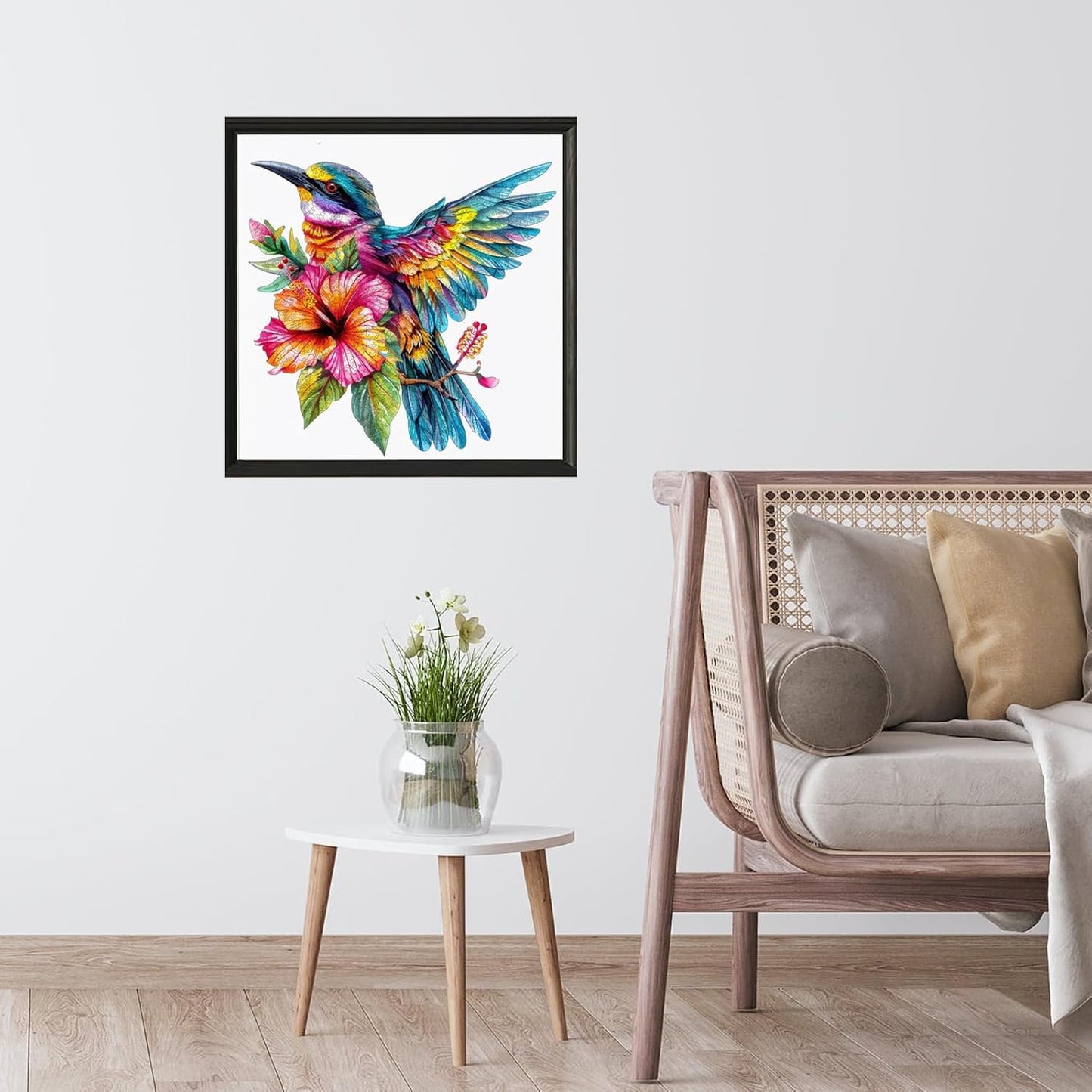 Wooden Puzzle for Adults, Hummingbird Jigsaw Puzzles 200 Piece, Unique Shapes Family Reunion Puzzle for Adults and Kids, Beautiful Package, Best Gift for Family Friends Medium 11.4x11in