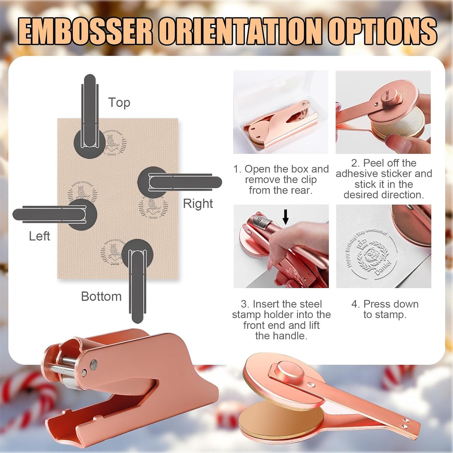 Personalized Book Embosser, Custom Embossing Machine with Metal Carving Molds for Book Lovers, Libraries, Wedding and Gifts