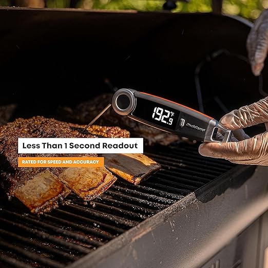 Finaltouch X10 Instant Read Digital Meat Thermometer NSF Certified Waterproof Professional for Cooking Grilling BBQ Baking Candy Oil with Rotating Probe and Backlit Display (Patriotic Limited Edition)