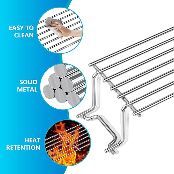 69866 Stainless Steel Warming Rack for Weber Spirit I & GS4 Spirit II 200 Series Spirit E210 S210 E220 S220 Gas Grill with Up Front Control Model (2013 and Newer),Replace for Weber 69866 67026