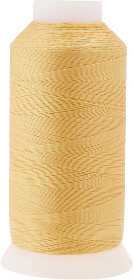 Mandala Crafts Blonde Heavy Duty Thread - 1500 Yds Tex 70 Thread for Sewing Drapery Jeans Leather Hair - Bonded Polyester for Outdoor Marine Upholstery