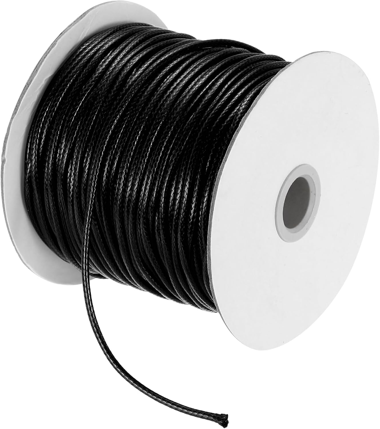 MECCANIXITY Waxed Cord 2.5mm Waxed Polyester Cord 87 Yard Wax String for Bracelet Making, Necklaces, Beading, Jewelry Making and DIY Crafts(Black)