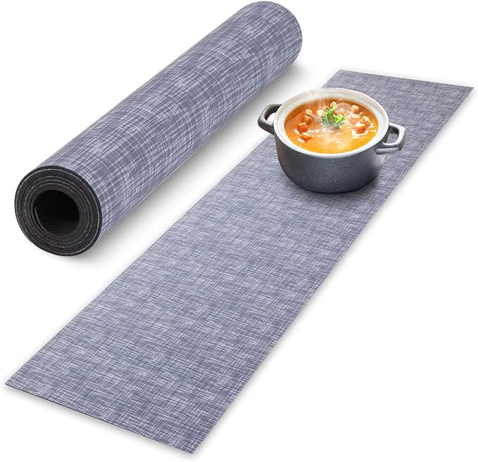 Trivet Table Runner Hot Plates Mat 12 X 40 Inch Heat Resistant Table Protector Waterproof Decorative Farmhouse Kitchen Trivets Counter Heat Proof Placemats for Hot Dishes (Grey)