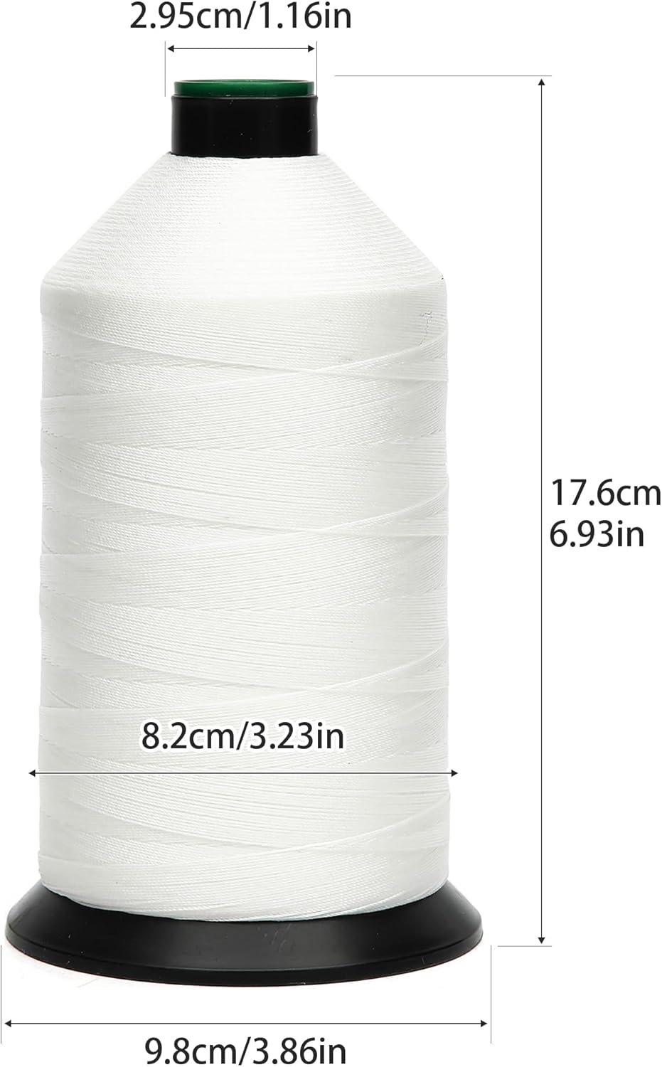 Extra Strong Bonded Nylon Thread #138 Tex135 – 16 OZ, 3000yds, Versatile Stitching Solution for Leather, Upholstery, Canvas Repair and More (White)