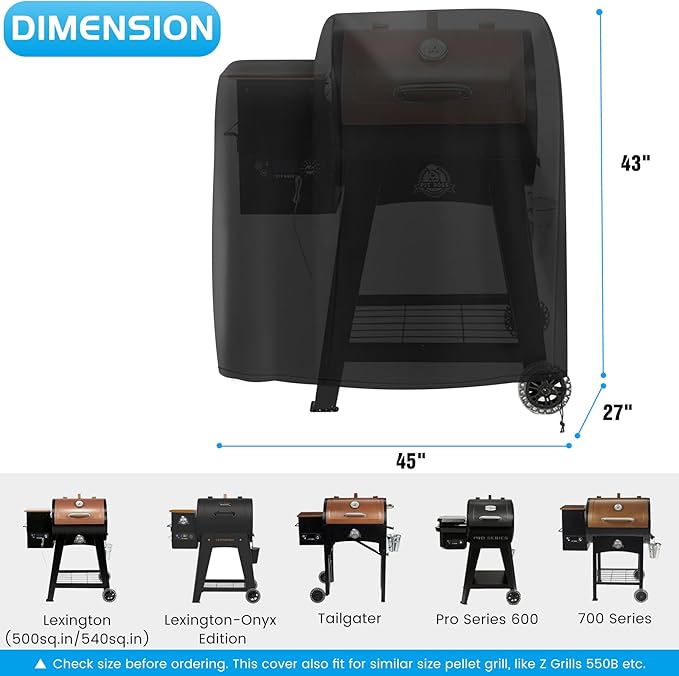 Grill Cover for Pit Boss 500 700 Series 700FB Lexington Classic Wood Pellet Grills Pitboss Parts Outdoor BBQ Accessory 600D Heavy Duty Waterproof 73700