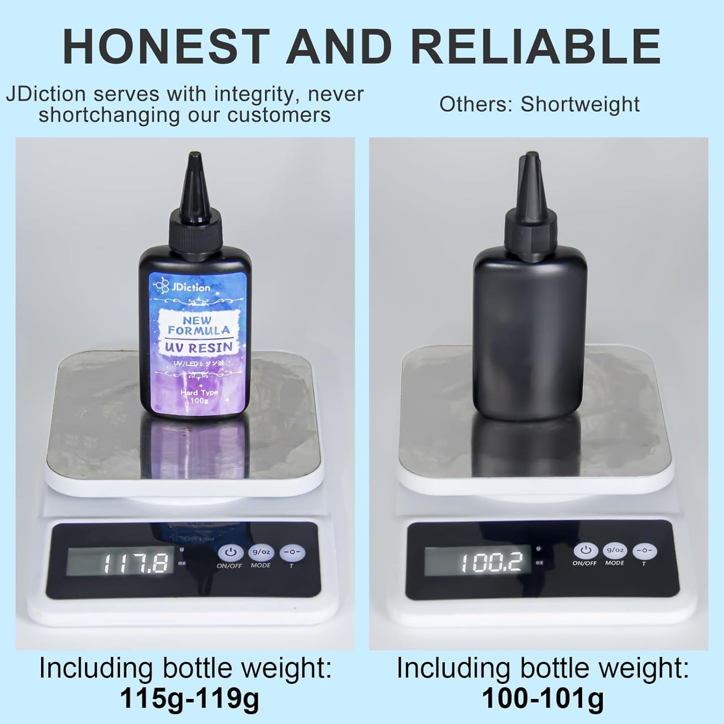 JDiction UV Resin 300g, Crystal Clear UV Resin Solar Cure Sunlight Activated Hard Resin Kit for Jewelry Making, Casting and Coating, DIY Crafts