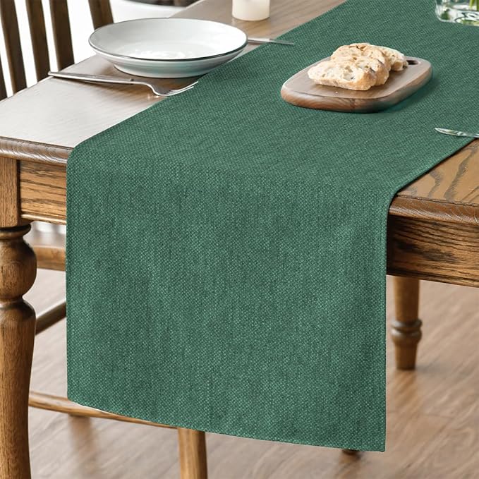 Artoid Mode Forest Green Table Runner, Seasonal Christmas Spring Washable Kitchen Dining Table Decoration for Home Party Decor 13x72 Inch
