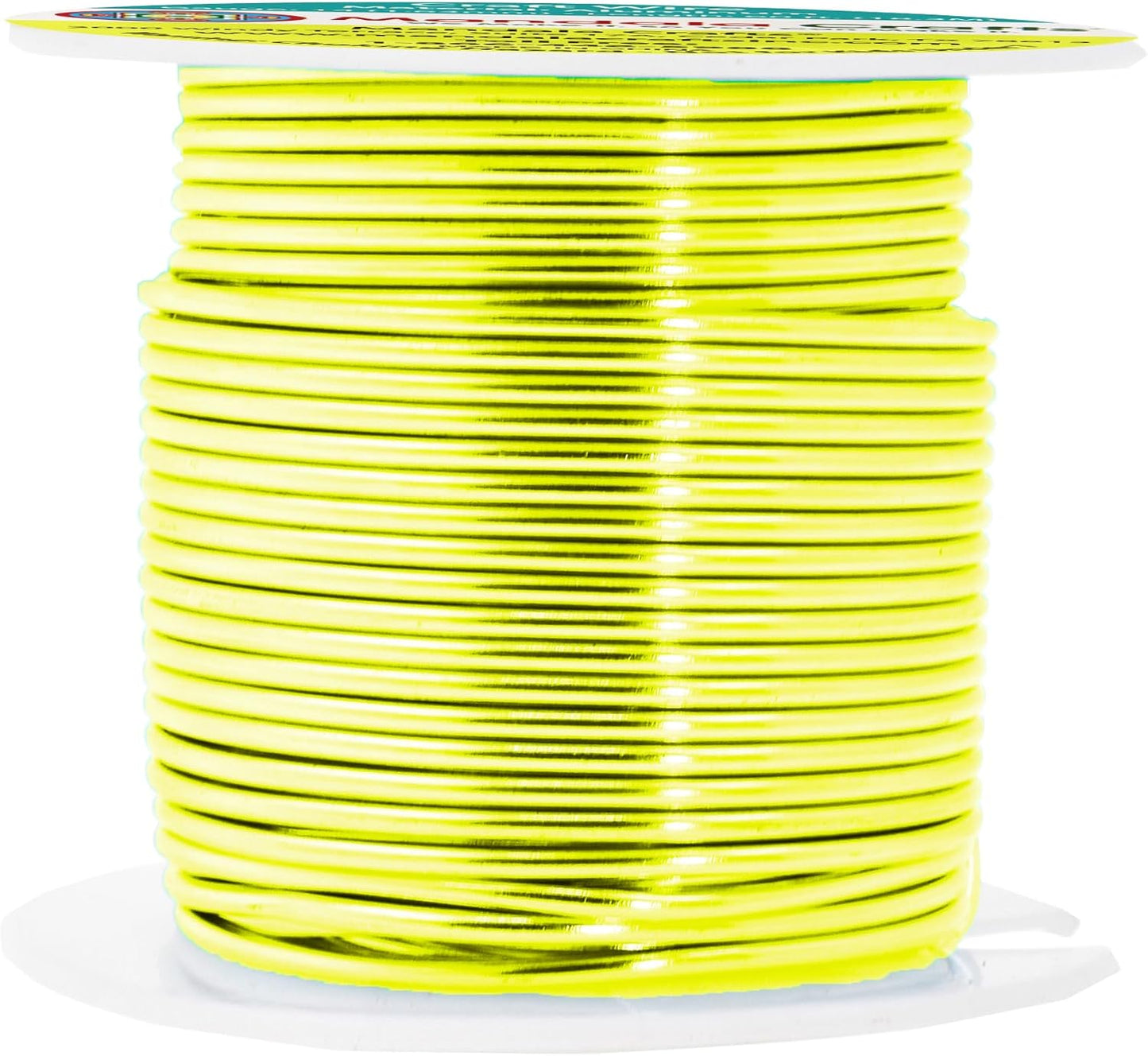 Mandala Crafts 14 Gauge Anodized Aluminum Craft Wire for Jewelry Making - 60 FT Colored Flexible Yellow Green Wire - Bendable for Bonsai Armature Crafting Sculpting