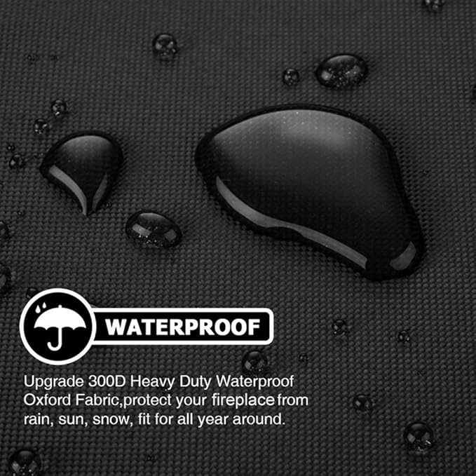 30-Inch Fire Pit Cover for 28-32 inch Round Fire Pit, Heavy Duty 300D Oxford Fabric Waterproof Dustproof Fire Bowl Cover All-Season Protection 32"Dia x 16"H