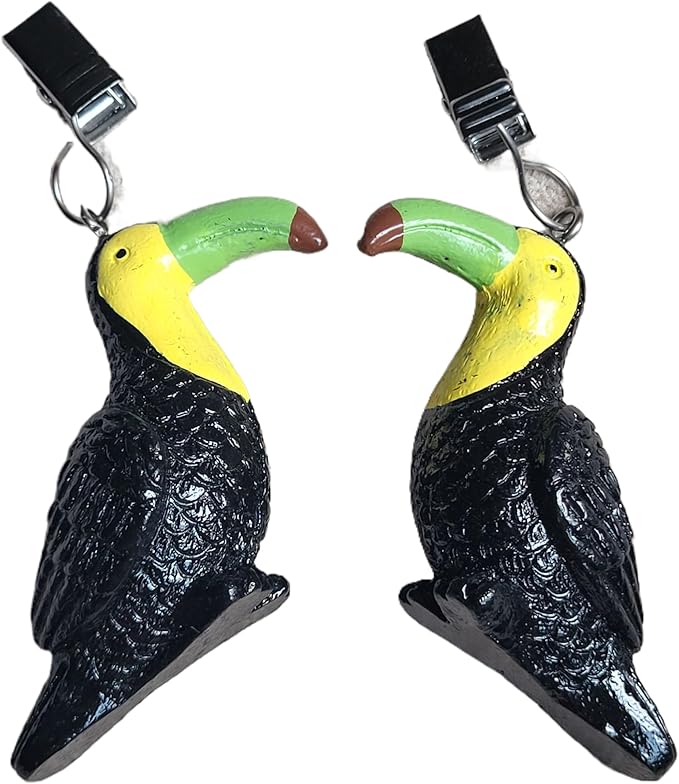 TwoFish Home Set of 4 Toucan Resin Tablecloth Weights Clips Toucan Handicraft Tablecloth Clamps Pack of 4