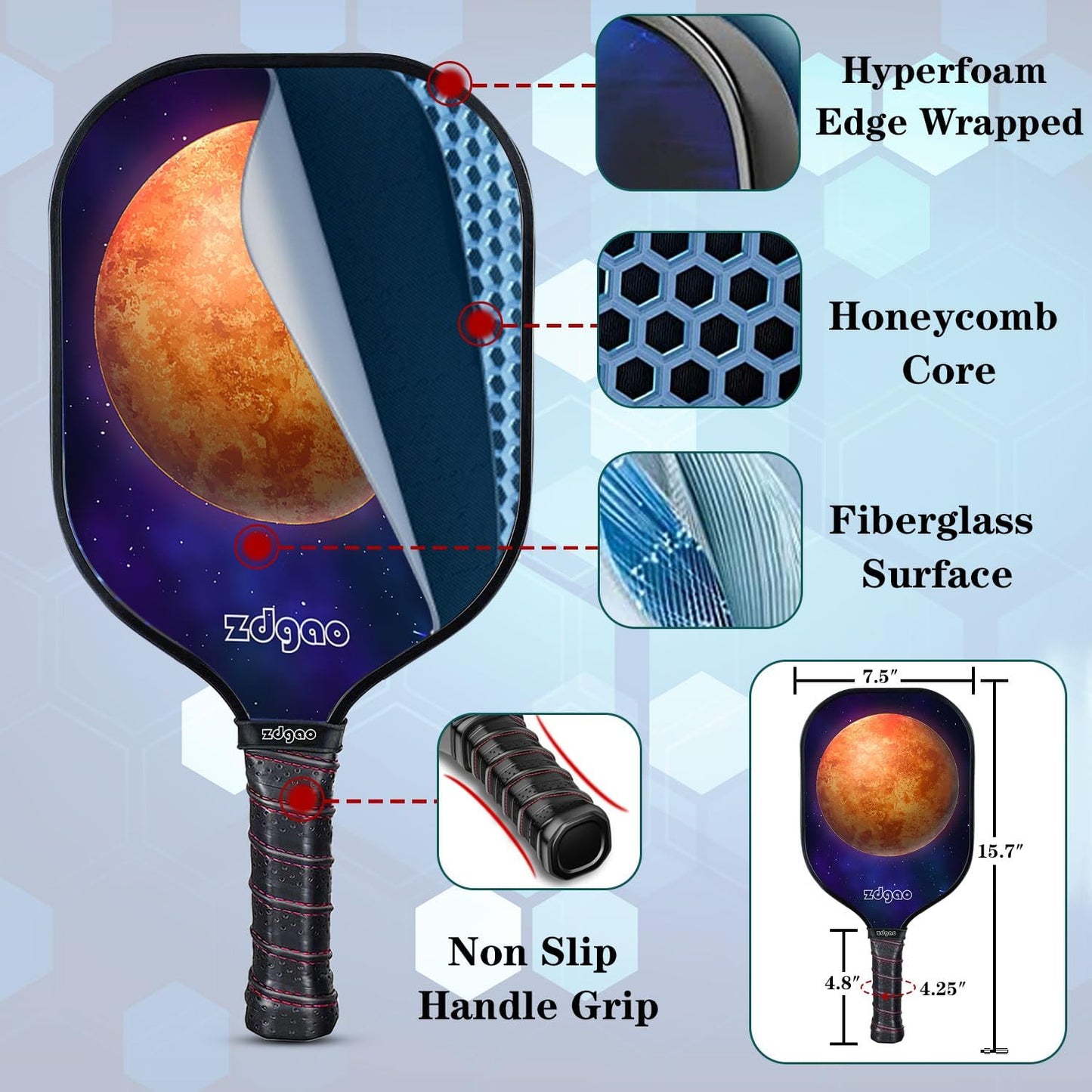 Zdgao Pickleball Set with Net for Driveway, 22 FT Regulation Size Pickle Ball Net Set with Pickleballs, Court Markers and Carry Bag, Steady Metal Frame for Outdoor, Indoor Court