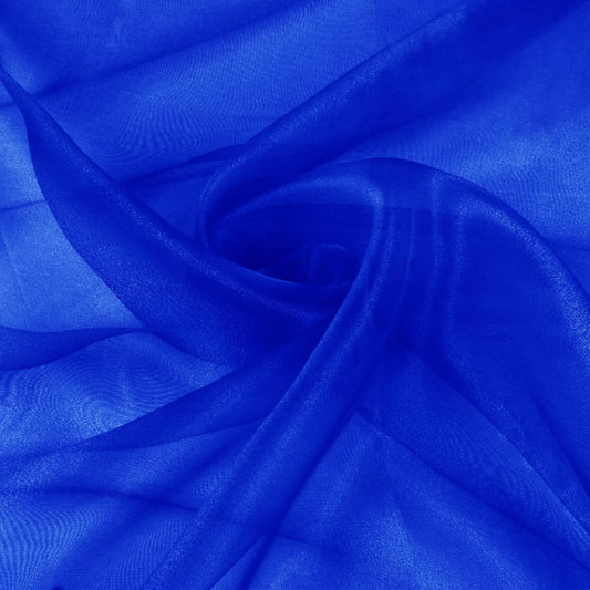 VACVELT Sheer Organza Fabric by The Yard, 60 Inch Wide Royal Blue Organza Fabric Bolt Bridal Sheer Tulle Fabric, Silk Organza Fabric Roll for Wedding Party Decorations Backdrop Curtain (1 Yard)