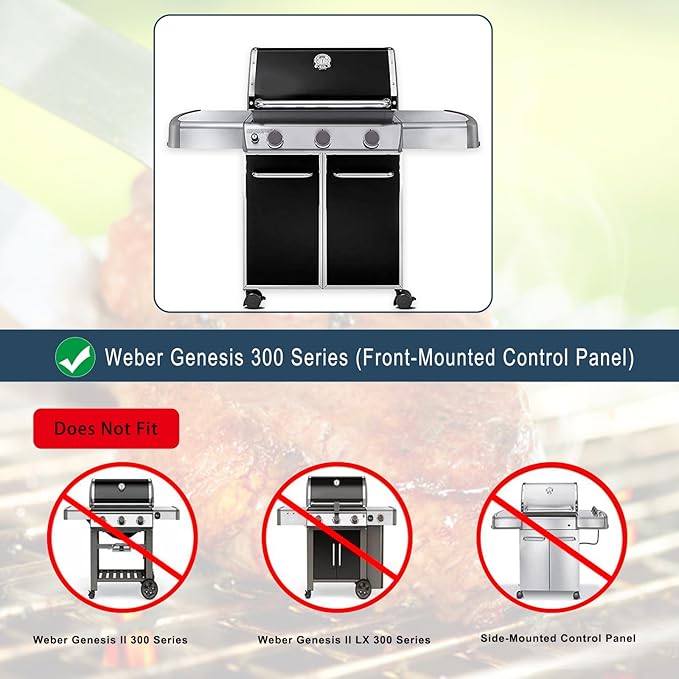 Flavorizer Bars,Heat Deflectors and Grill Burner for Weber Genesis 300 Series Grills with Front Control Knob, Genesis S310 S320 S330 E310 E320 E330,for Weber 7620 7621