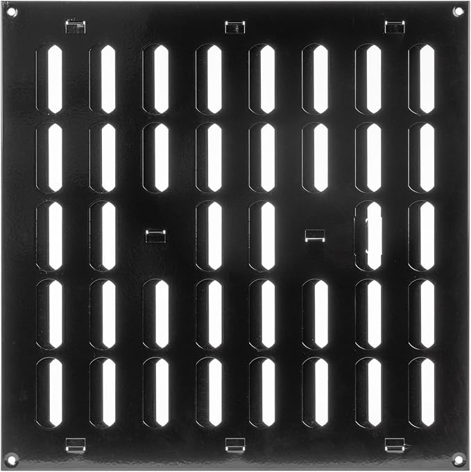 Vent Systems 12" x 12" Inch (Outer Dimensions) Metal Air Vent Grille - Black Adjustable Register Vent Cover - Open/Close Air Supply Intake Wall Vent - Heating/Cooling Ceiling Grille for House, Garage