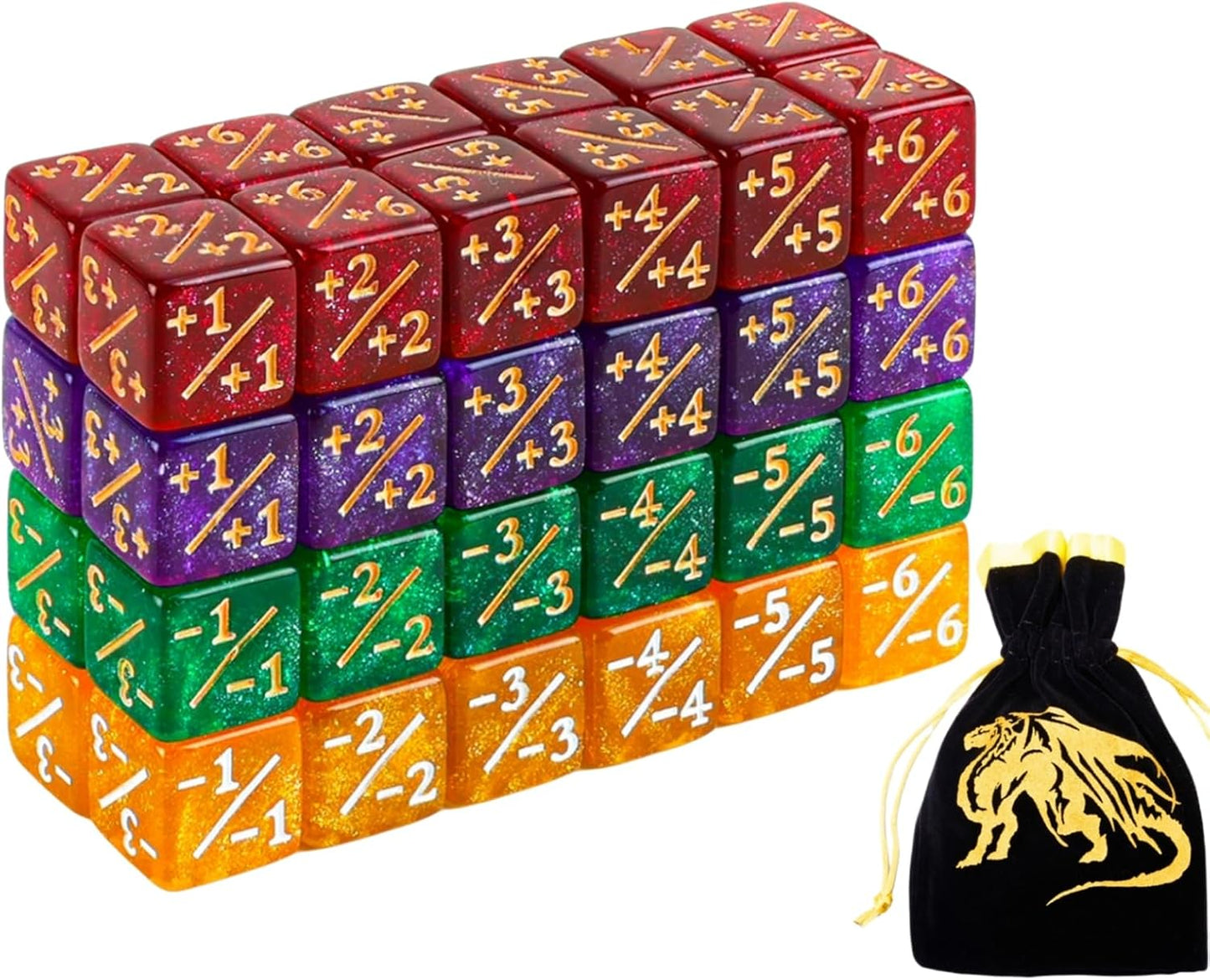 Color MTG Counter Dice Set Keyword Shield Life Counters with Dice Storage Bag for MTG TGG Table Games (Small)