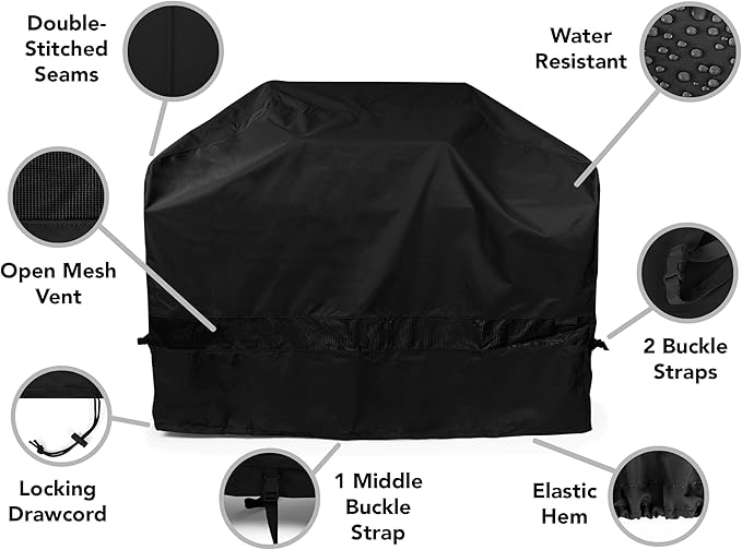 Covermates Grill Cover - Weather Resistant Outdoor Cover, Heavy Duty BBQ Covers for Large Outdoor Kitchen, Elite 300D Polyester, 66 Inch, Black