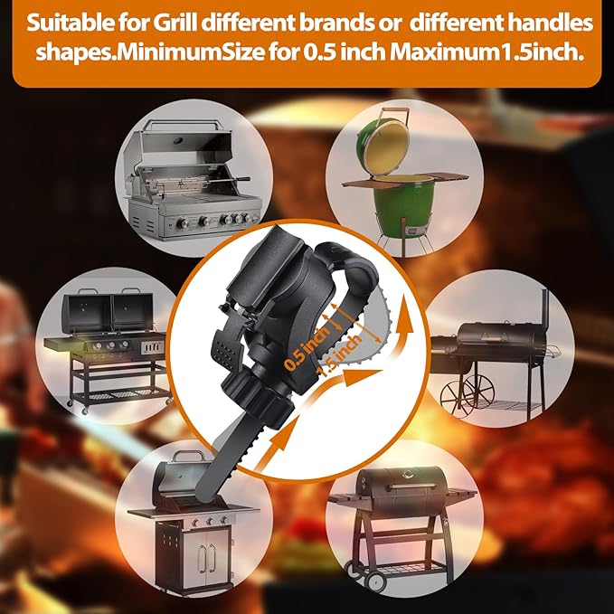 Grill Light for Outdoor Grill,Solar Rechargeable 400Lumens&360° Rotation BBQ Light with Auto On/Off, LED Grill Lights for BBQ Smokers with Hood Grill Accessories,Grill Gifts for Parents/Husbands