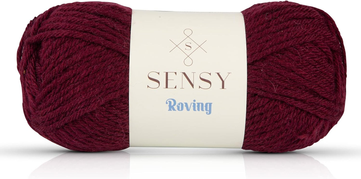 Sensy Roving Yarn, 3.5 oz, 132 Yards, Gauge 5 Bulky (Plum)