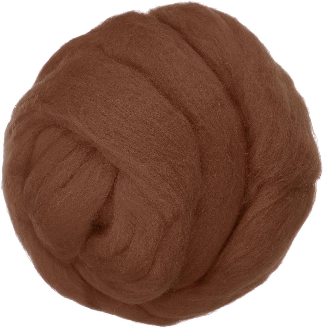 PATIKIL Wool Roving Yarn, 150G/5.3OZ Soft Felting Wool Pure Chunky Roving Yarn Bulk for Needle Felting Knitting Blanket Spinning Weaving DIY Craft, Light Brown