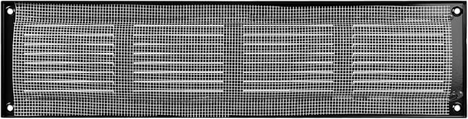 Repa Market Air Vent Cover 16x4 Inch (Outer Dimensions) Black Galvanized Steel Louvered Grill Cover with Mesh Screen - Wall or Ceiling Vent/HVAC Register - Indoor, Outdoor Ventilation Soffit Vent