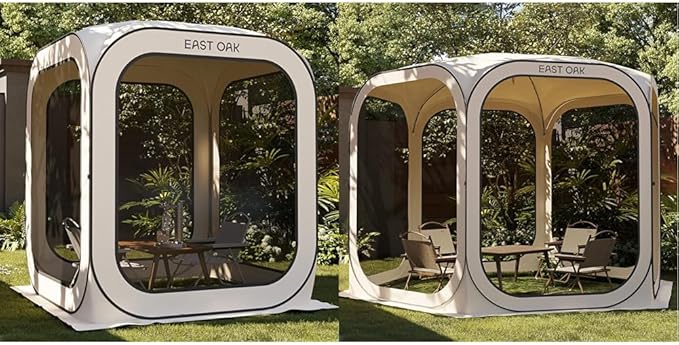 EAST OAK Screen House Tent Pop-Up, Portable Screen Room Canopy Instant Screen Tent 6 x 6 FT & 10 x 10 FT