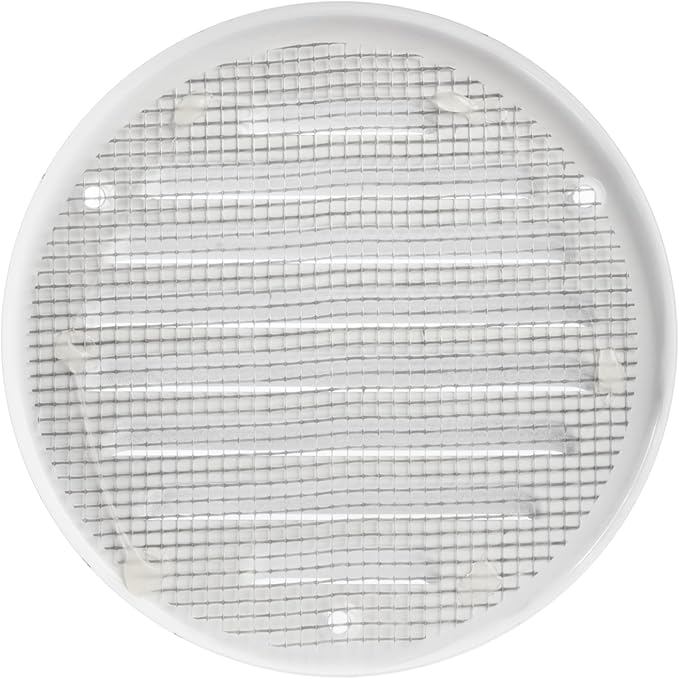 Square Ventilation Grille / 5" Inch Inside Measurement/White Metal Air Vent Louver - Inside/Outside use/Ø 5.25" Inch Outer Measurement