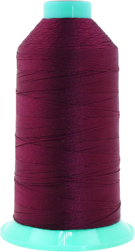 Mandala Crafts Bonded Nylon Thread Burgundy Heavy Duty Sewing Threads - 1250 YDs Size 138 420D T135 Tex 135 Thread for Leather Jeans Weaving Outdoor Marine Upholstery Threads