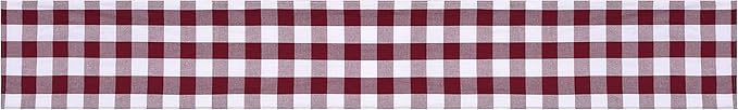 Tosewever Buffalo Check Plaid Farmhouse Table Runner, Cotton Polyester Blend Classic Family Dinner Table Runners for Indoor Outdoor Parties Events Home Decoration (Red and White, 14 x 72 Inch)