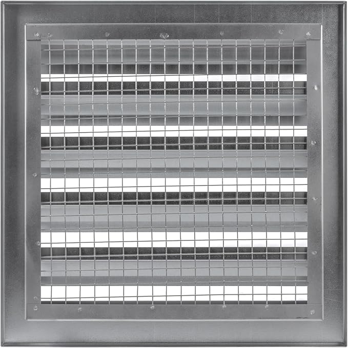 Vent Systems 12" x 12" Inch Galvanized Steel Industrial Gable Vent - Heavy-Duty Louvered Air Intake Exhaust Vent Cover – Outdoor Wall Vent HVAC Grille - Air Return Grille for House Wall Crawl Space