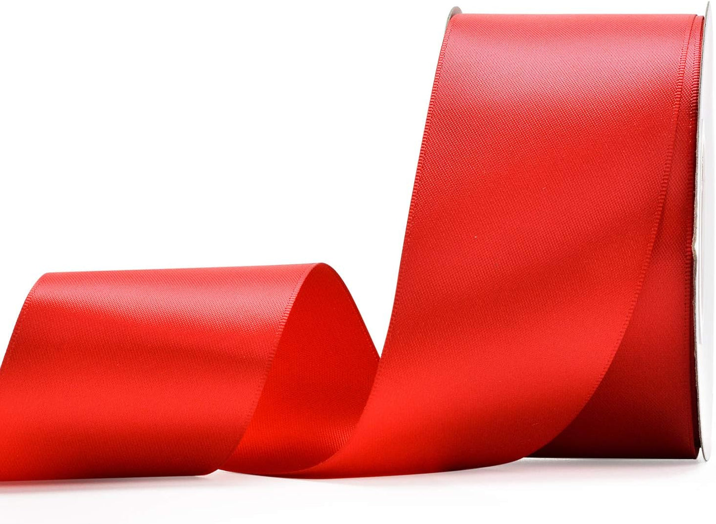 YAMA Double Face Satin Ribbon - 2 Inch 25 Yards for Gift Wrapping Ribbons Roll, Red