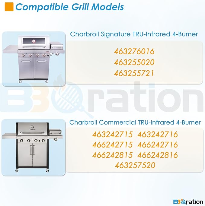 17" Grill Grates and Emitter for Charbroil TRU Infrared 4-Burner 463255020 463242715 463242716 463276016 466242715 463257520 Parts for Charbroil Grill Replacement Parts