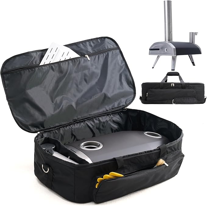 NOELIFE Bag for Ooni Fyra 12, Portable Carrying Case with Pockets for Ooni Pizza Oven Accessories, Padded Carry Bag Made of Thickened Fabric, Heavy-Duty and Water Resistant (Oven Not Included)