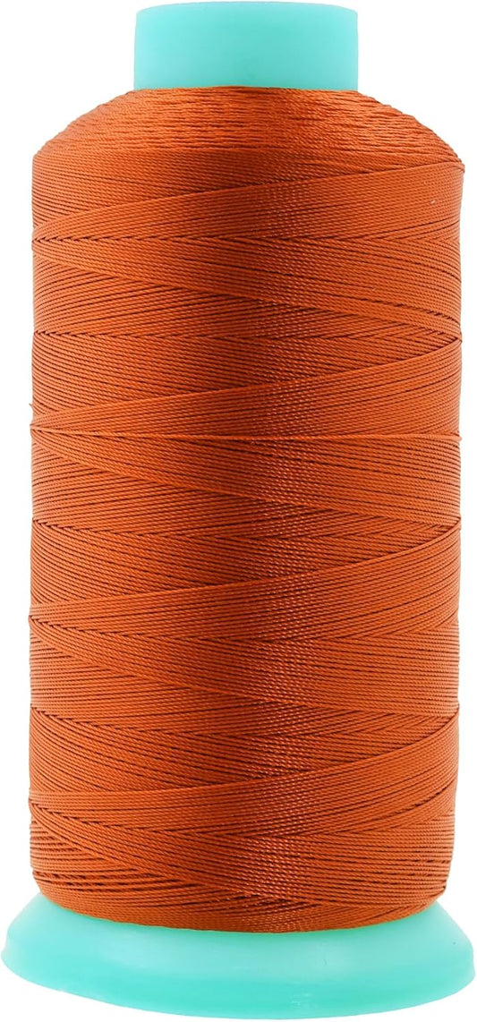 Mandala Crafts Bonded Nylon Thread Burnt Orange Heavy Duty Sewing Threads - 1100 YDs Size 92 280D T90 Tex 90 Thread for Leather Jeans Weaving Outdoor Marine Upholstery Threads