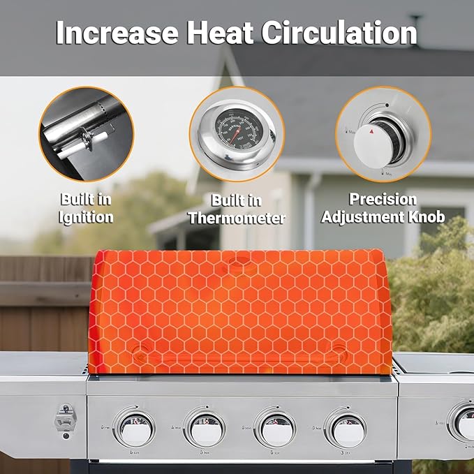 Endark 4-Burner Propane BBQ Grill 46,500 BTU with Side Burner, Stainless Steel Gas Grill, Enameled Cast Iron Grates & Foldable Side Tables for Outdoor Backyard, Patio Cooking