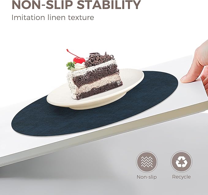 13" Round Placemats Set of 4, NCUE Dual-Sided Faux Leather Heat Resistant Table Mats, Waterproof Oilproof Washable Protective Table Placemats with Coaster, Wipeable Vinyl for Indoor & Outdoor Use